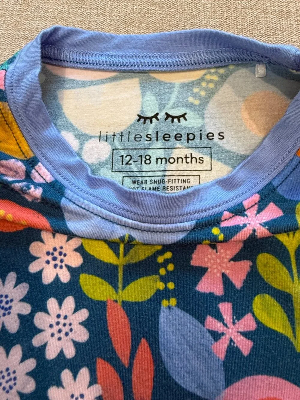 Little Sleepies Folk Floral Two-Piece Long Sleeve Pajama Set 12-18 months